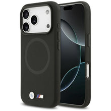 Заредете изображение във визуализатора на галерията – BMW case for IPHONE 17 Pro compatible with MagSafe BMHMP17L25PFWSMK (PU FW Metal Logo) black
