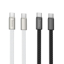 Заредете изображение във визуализатора на галерията – Flat Cable USB C to USB C Hoco 3A 60W 1 m X125 black
