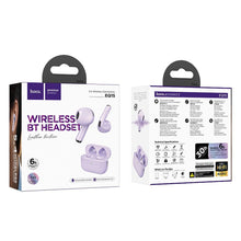 Заредете изображение във визуализатора на галерията – HOCO wireless earphones bluetooth TWS EQ15 purple
