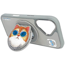 Заредете изображение във визуализатора на галерията – NIMMY case GLASSES COOL CAT compatible with MagSafe for IPHONE 16 gray
