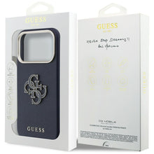 Заредете изображение във визуализатора на галерията – GUESS case for IPHONE 17 Pro Max GUHCP17X5PS4RGGB (PU FW Resin Logo) blue

