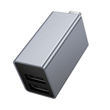 Заредете изображение във визуализатора на галерията – Adapter 3in1 (USB 2.0 x 2+USB 3.0) USB-C Hoco HB54 szary
