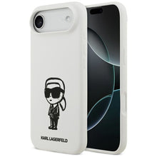 Заредете изображение във визуализатора на галерията – KARL LAGERFELD case for IPHONE 17 Air compatible with MagSafe KLHMP17MSKIGROH (Silicone W/ KL Sketch &amp; Logo) white

