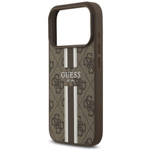 Заредете изображение във визуализатора на галерията – GUESS case for IPHONE 17 Pro compatible with MagSafe GUHMP17LP4RPSW (4G Printed Stripes) brown
