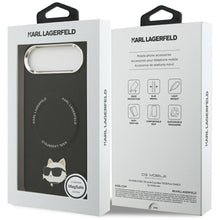 Заредете изображение във визуализатора на галерията – KARL LAGERFELD case for IPHONE 17 Air compatible with MagSafe KLHMP17MPSMLRCHK (PU Choupette Pin) black
