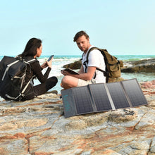 Заредете изображение във визуализатора на галерията – Choetech tourist USB solar charger, USB C 36W QC PD gray (SC006)
