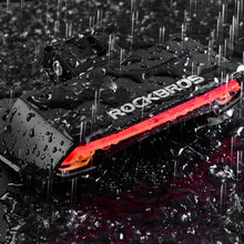 Заредете изображение във визуализатора на галерията – Rockbros LKWD-R1 rear bicycle light with laser and remote control + micro USB cable - USB-A - black
