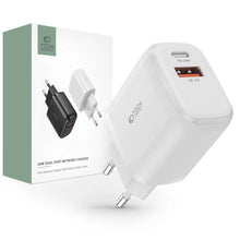 Заредете изображение във визуализатора на галерията – Tech-Protect C20W USB-C PD 20W / USB-A QC 3.0 network charger - white
