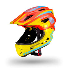 Заредете изображение във визуализатора на галерията – Children's bicycle helmet with detachable visor Rockbros TT-32SOYB-M size M - yellow-orange
