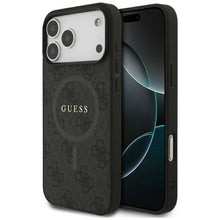 Заредете изображение във визуализатора на галерията – GUESS case for IPHONE 17 Pro Max compatible with MagSafe GUHMP17XG4GFRK (PU 4G Ring Classic Logo) black

