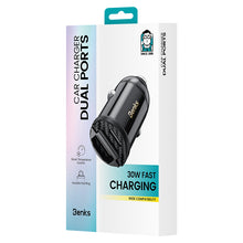 Заредете изображение във визуализатора на галерията – Benks Car charger C30 SE - USB + Type C - PD 30W 4,8A black
