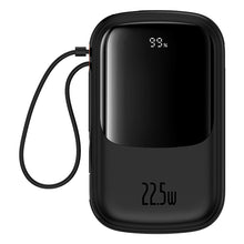 Заредете изображение във визуализатора на галерията – Baseus Qpow Pro+ 20000mAh 22.5W powerbank with built-in USB-C cable and display - black
