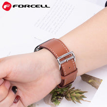 Заредете изображение във визуализатора на галерията – FORCELL F-DESIGN FA20 eco leather strap for APPLE Watch 42 / 44 / 45 / 49 mm brown
