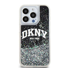 Заредете изображение във визуализатора на галерията – DKNY case for IPHONE 14 Pro DKHCP14LLBNAEK (DKNY HC Liquid Glitters W/Arch Logo) black
