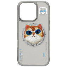 Заредете изображение във визуализатора на галерията – NIMMY case GLASSES COOL CAT compatible with MagSafe for IPHONE 16 Pro gray
