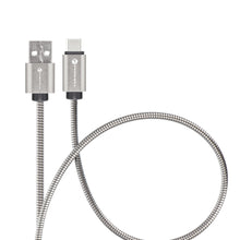 Заредете изображение във визуализатора на галерията – FORCELL F-ENERGY Metal C234 cable USB A to Type C QC4.0A 3A 66W 2 m silver
