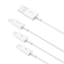 Заредете изображение във визуализатора на галерията – Baseus Superior Series USB-A - USB-C / Lightning / micro USB 3.5A cable 1m - white
