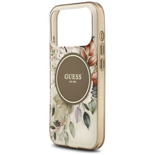 Заредете изображение във визуализатора на галерията – GUESS case for IPHONE 17 Pro Max compatible with MagSafe GUHMP17XHFWBDCEW (IML Flower &amp; Tonal Circle) brown
