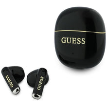 Заредете изображение във визуализатора на галерията – Wireless earphones TWS Guess Glossy Gold Line Classic black
