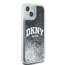 Заредете изображение във визуализатора на галерията – DKNY case for IPHONE 15 DKHCP15SLBNAEK (DKNY HC Liquid Glitters W/Arch Logo) black
