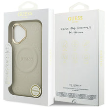 Заредете изображение във визуализатора на галерията – GUESS case for IPHONE 17 compatible with MagSafe GUHMP17SPSAMSECE (PU W/ Peony Hot Stamp) beige
