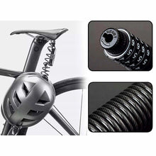 Заредете изображение във визуализатора на галерията – Rockbros T609 bicycle lock with 1.5 m combination - black
