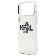 Заредете изображение във визуализатора на галерията – KARL LAGERFELD case for IPHONE 17 Pro Max compatible with MagSafe KLHMP17XHGKCGKBT (IML Glitter K&amp;C Sketch Logo) transparent
