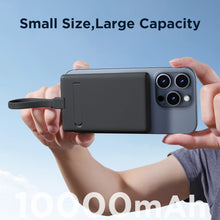 Заредете изображение във визуализатора на галерията – Powerbank Joyroom JR-PBM01 magnetic 10000mAh 20W with stand + Lightning cable - USB-C - black
