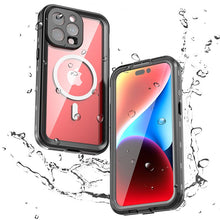 Заредете изображение във визуализатора на галерията – Waterproof case SHELLBOX DOT compatible with MagSafe for IPHONE 15 Pro Max black
