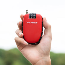Заредете изображение във визуализатора на галерията – Rockbros 32420981001 bicycle lock with retractable cable - red
