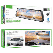 Заредете изображение във визуализатора на галерията – Dashcam for rearview mirror with a display 9,66" 1080p/30fps + rear camera 720p/30fps Hoco DV16 black
