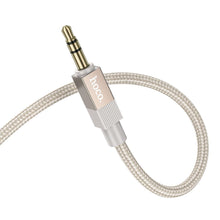 Заредете изображение във визуализатора на галерията – Cable AUX Jack 3,5 mm (male) to Jack 3,5 mm (male) Hoco 1 m UPA32 gold
