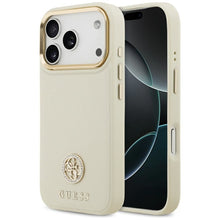 Заредете изображение във визуализатора на галерията – GUESS case for IPHONE 17 Pro compatible with MagSafe GUHMP17LPGCRMDEE (PU W/ Grained Strass Logo) beige
