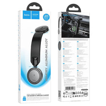 Заредете изображение във визуализатора на галерията – HOCO car holder with wireless charging for center console compatible with MagSafe 15W HW29 black metal gray
