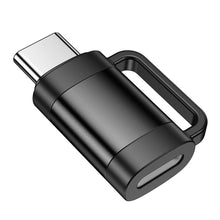 Заредете изображение във визуализатора на галерията – HOCO adapter OTG Type C (male) to Lightning (female) 3A UA31E black
