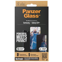 Заредете изображение във визуализатора на галерията – PanzerGlass Ultra-Wide Fit Privacy Tempered Glass with Positioner for Samsung Galaxy S24+
