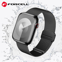 Заредете изображение във визуализатора на галерията – FORCELL F-DESIGN FA14 magnetic stainless steel strap for APPLE Watch 42 / 44 / 45 / 49 mm black
