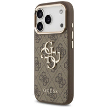 Заредете изображение във визуализатора на галерията – GUESS case for IPHONE 18 Pro / 17 Pro GUE005483 (PU W/ Big 4G Classic Logo) brown gold
