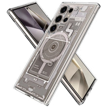 Заредете изображение във визуализатора на галерията – Spigen Ultra Hybrid OneTap Ring Case with MagSafe for Samsung Galaxy S24 Ultra - Transparent (Zero One Pattern)
