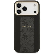 Заредете изображение във визуализатора на галерията – GUESS case for IPHONE 17 Pro Max compatible with MagSafe GUHMP17XPG4SEMCK (PU W/ 4G Stripe) black
