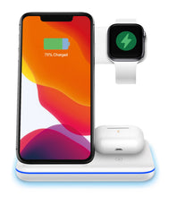 Заредете изображение във визуализатора на галерията – Wireless charger with led 3in1 15w gy-z5a white
