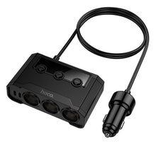 Заредете изображение във визуализатора на галерията – Car charger Hoco 2xUSB A + 2xUSB C+3x cigarette lighter ports PD QC3.0 240W Z64 black
