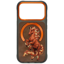 Заредете изображение във визуализатора на галерията – NIMMY case MAGNETIC FANTASY ANIMAL HORSE compatible with MagSafe for IPHONE 18 Pro/17 Pro orange
