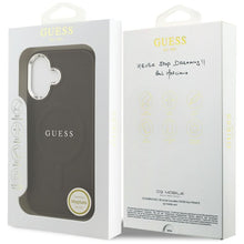 Заредете изображение във визуализатора на галерията – GUESS case for IPHONE 17 compatible with MagSafe GUHMP17SPSAREGSW (PU W/ Classic Logo) brown
