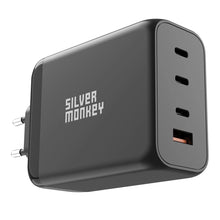 Заредете изображение във визуализатора на галерията – Silver Monkey SMA153 200W GaN Charger 3xUSB-C PD USB-A QC 3.0 - Black
