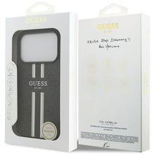 Заредете изображение във визуализатора на галерията – GUESS case for IPHONE 17 Pro compatible with MagSafe GUHMP17LP4RPSK (4G Printed Stripes) black
