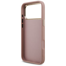 Заредете изображение във визуализатора на галерията – GUESS case for IPHONE 17 Pro Max GUHCP17XHG4SGCP (Fixed Glitter Big 4G Metal Frame) pink
