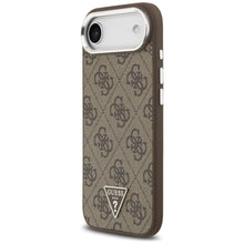 Заредете изображение във визуализатора на галерията – GUESS case for IPHONE 17 Air compatible with MagSafe GUHMP17MP4TSRCMW (4G PU W/ Triangle Logo) silver brown
