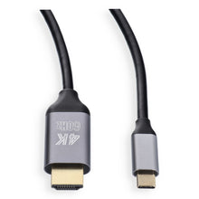 Заредете изображение във визуализатора на галерията – Cable USB C to HDMI Blue Star 4K 60Hz - High Speed, HDR, ARC, Ethernet, AWM, 2m black

