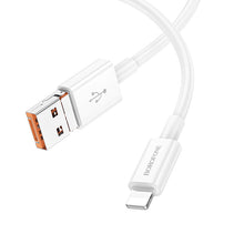 Заредете изображение във визуализатора на галерията – Borofone Cable BX102 Winner - USB + Type C to Lightning - PD 27W 1 metre white
